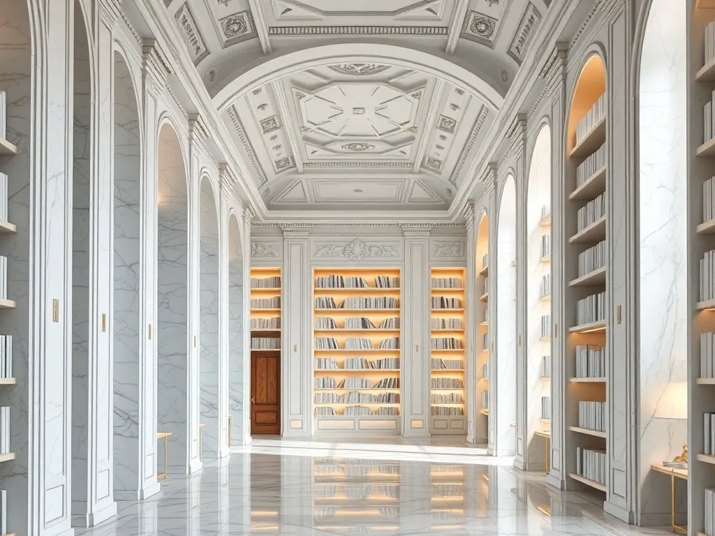 A high-end minimal architectural detail of a white marble li